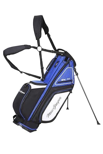 Image of Principal 9.5" Lightweight Golf Stand Bag With 2 Full Length Dividers, 7 Pockets And Padded Dual Strap, Black/Blue