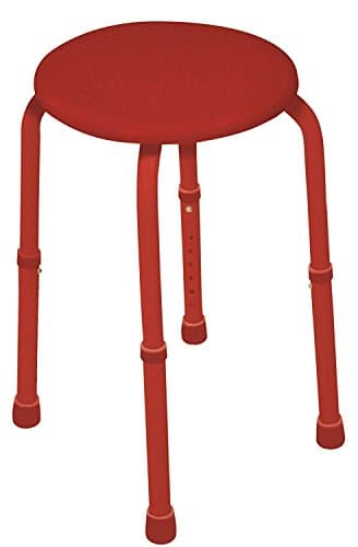 Image of MP Essential Multi Use Heavy Duty Metal Portable Adjustable Chair Stool (Red)