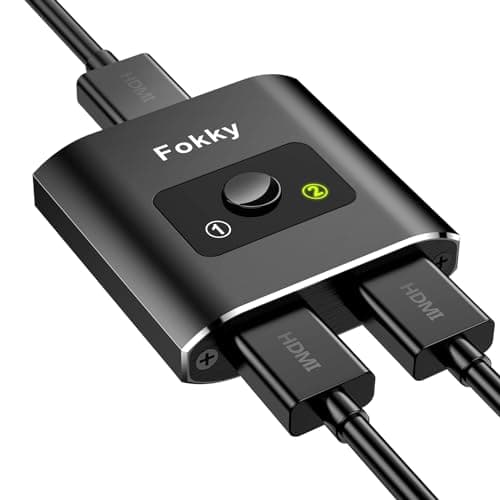 Image of Fokky HDMI Swith 4K@60Hz, Bidirectional Hdmi Splitter, Aluminum hdmi switch 2 in 1 out / 1 In 2 out, HDMI splitter for dual monitors, Support 3D 1080P, suit for Xbox,PS5/4,DVD, (CABLE NOT INCLUDE)