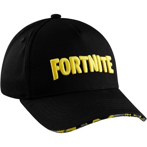 Image of Fortnite Baseball Cap for Kids Teens Peaked Cap Lightweight Sun Hat Casual Sports Running Holiday Essentials Gamer Gifts (Black/Yellow)