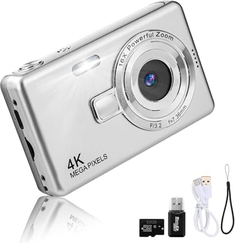 Image of Digital Camera - 1080P FHD 44MP with 2.4" LCD Screen Compact Portable Vlogging Photo Camera with 32gb SD Card 16X Digital Zoom for Kids Teen Students Beginner