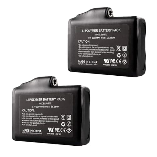 Image of 2 Pack Rechargeable Lithium Polymer Battery - Replacement Batteries for Heated Gloves Socks Jacket Hats, 7.4V 2200mAh