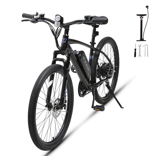 Image of Txed Electric Bike for Adults, 27.5 Inch Electric Mountain Bike, 250W Motor, 36V 13Ah Battery, 50km Range, Shimano 7 Speed, UK Road Legal E-Bike