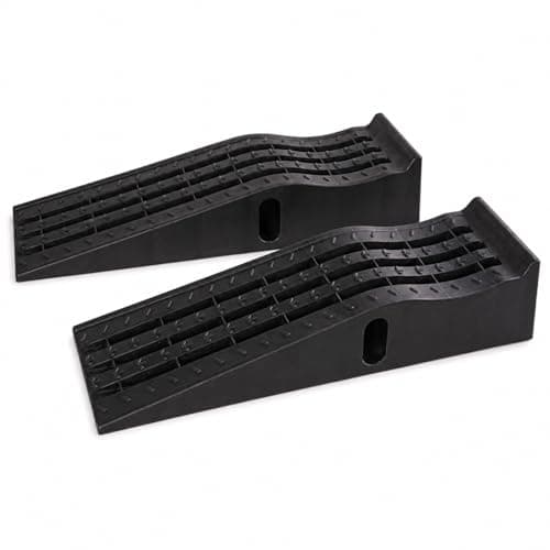 Image of KATSU Plastic Car Ramps, Extra Wide, 2 Pieces Heavy Duty Garage Ramps for Lifting Automotive Vehicles Workshop Car Service and Repair 161920