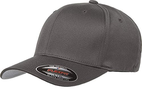 Image of Flexfit Men's Wooly Combed Twill Fitted Baseball Cap, Dark Grey, XL-XXL