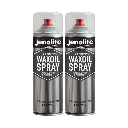 Image of JENOLITE Waxoil Rust Prevention & Protection Aerosol Spray | 2x500ml | CLEAR | Waxoil Aerosol Spray for Cars, Vans & Motorbikes | Rust Protection Spray | Ideal Underseal For Cars