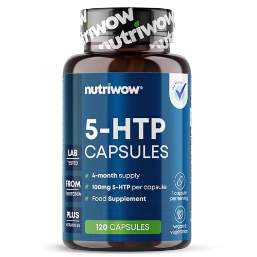 Image of Nutriwow 5HTP Capsules – 120 Vegan Capsules – 5HTP High Strength 100mg Extracted from 8000mg Griffonia Seed – One A Day – 4 Month Supply