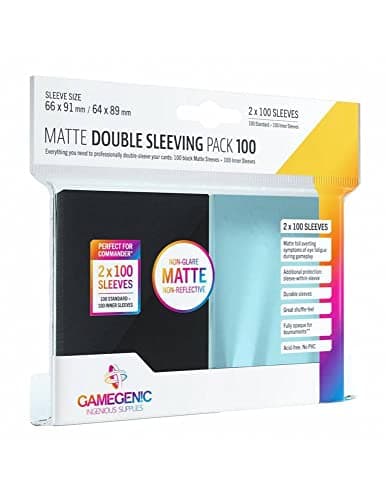 Image of Gamegenic | Matte Double Sleeving Pack 100 - Clear & Black (2 x 100ct.) | Accessory