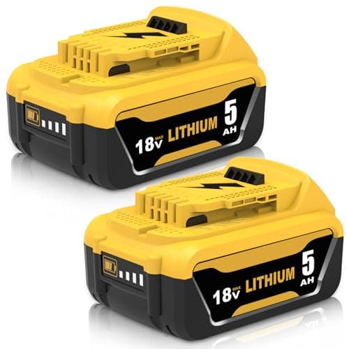 Image of 2Packs Replacement for Dewalt battery 18V 5Ah DCB184 DCB182 DCB181 DCB180 DCB201 DCB200 DCB204 with LED Indicator