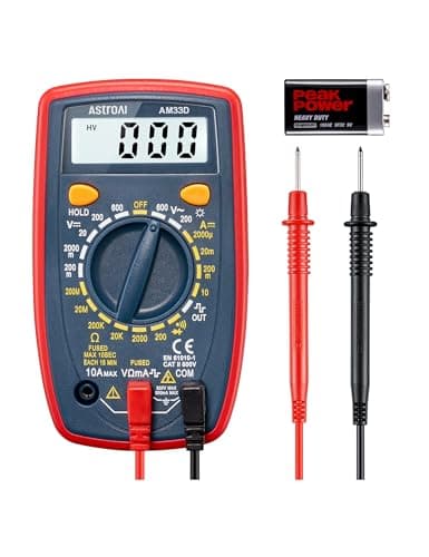 Image of AstroAI Digital Multimeter Voltmeter Ohmmeter Ammeter Multi Tester Meter with Backlit LCD Electronic Test Meter Measures Voltage, Current, Resistance; Tests Continuity, Diode（Blue）