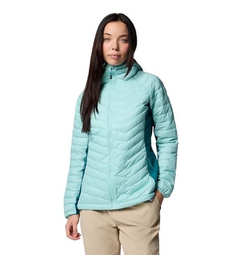 Image of Columbia Women's Powder Pass 2 Hybrid Hooded Jacket, Hooded Puffer Jacket, Spray/River Blue, L