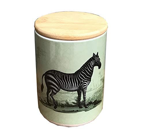 Image of HoitoDeals 1Pcs Ceramic Zebra Print Canister With Lid For Home Kitchen Accessories