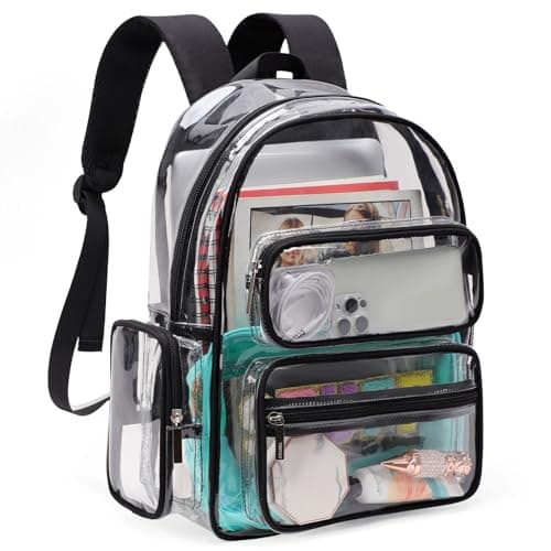 Image of TINYAT Clear Backpack Heavy Duty Transparent backpacks Large Capacity See Through Bags Stadium Approved for Concerts,Sports