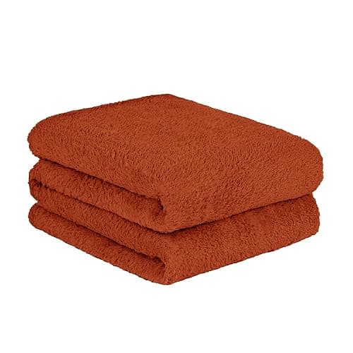 Image of Brentfords Throw Blankets Teddy Fleece Burnt Orange, Fleece Blanket for Winter Autumn Warm Soft Thick Fleece Blankets for Adults Bed Throws Over Couch Cover, 125x150cm Rust