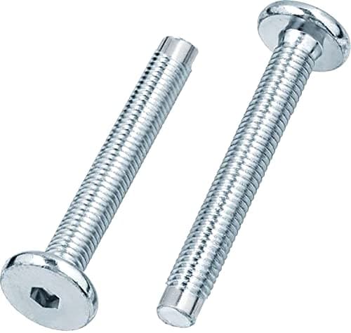 Image of M8 (8mm x 60mm) Silver Flat Head Furniture Screw Hex Drive Socket with Metric Thread Fully Threaded with Dogpoint Furniture Bolts for Furniture Cots Beds Crib and Chairs (Pack of 12) D11D