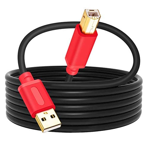 Image of TanQY Printer Cable 10M, USB 2.0 High Speed Gold-Plated Connectors Printer Scanner Cable Cord A Male to B Male for HP, Canon, Lexmark, Dell, Xerox, Samsung etc (10M, Red)