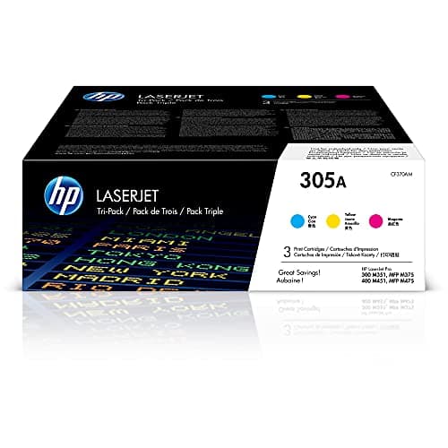 Image of HP CF370AM 305A Original LaserJet Toner Cartridges, Cyan/Magenta/Yellow, Multipack
