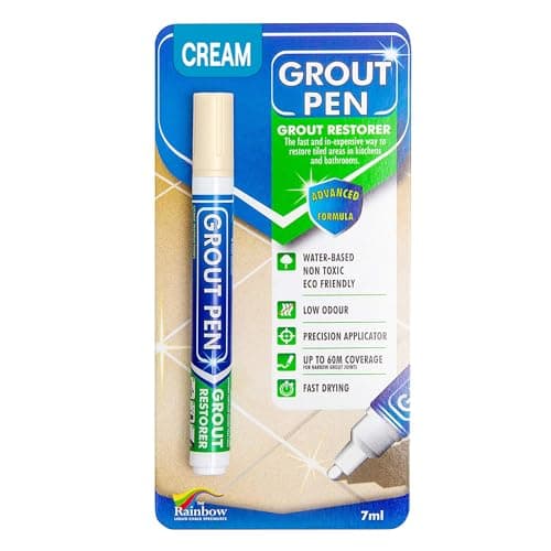 Image of Grout Pen - Designed for restoring tile grout in bathrooms & kitchens (Cream)