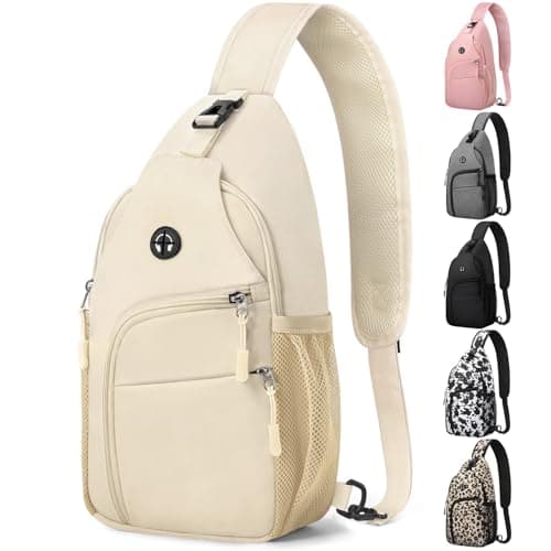 Image of Pritent Waterproof Shoulder Bag with Convertible Shoulder Strap for Camping and Hiking, Ivory, M