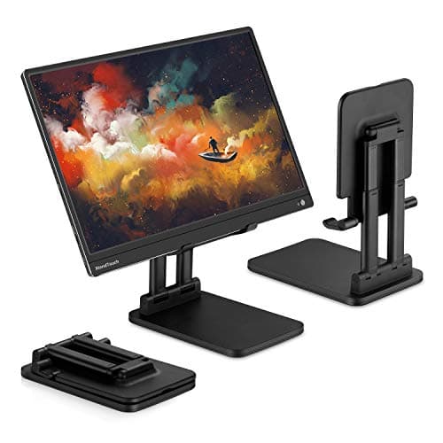 Image of Pepper Jobs SSS-T6 (Solid Sturdy Stand) Foldable Extendable & Adjustable Stand for tablet/portable monitor/laptop. Dual-Pole Support. Ideal to hold 12 to 17 inch larger size devices (Black)