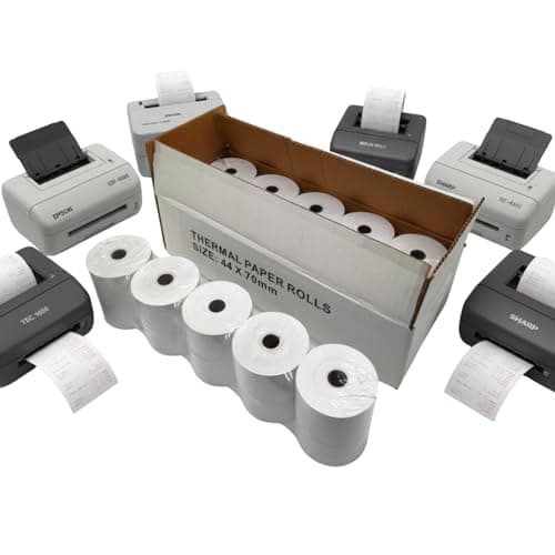Image of 44 x 70 mm Premium Thermal Paper Till Receipt Rolls for Cash Register, POS EPOS Till Printer, Printing Calculators [Pack of 20]
