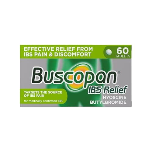 Image of Buscopan, Targets The Source of Belly Pain, Cramps & Discomfort, Starts to Work in 15 Minutes, 60 Tablets, Relief from IBS Stomach Pain, Cramps & Discomfort
