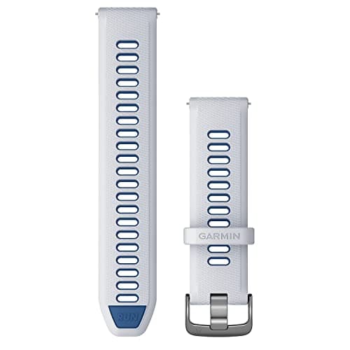 Image of Garmin Quick Release Bands (22mm), suitable for selected Forerunner-,Venu- and vívoactive smartwatch series, Original accessory, Silicone, Whitestone/Tidal Blue with Slate Hardware