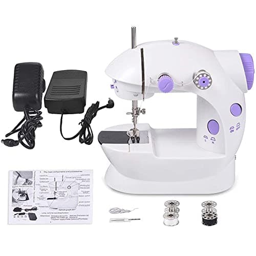 Image of Portable Sewing Machine Mini Sewing Machine Two-Wire Two-Speed Pedaling Mini Size