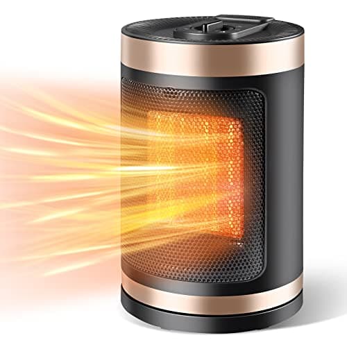 Image of Space Heater Electric Fan Heaters for Home Low Energy Silent 70° Oscillating 1500W Fast Heating 3 Mode Setting Personal Portable Small Ceramic Heater with Overheat Protection Operation