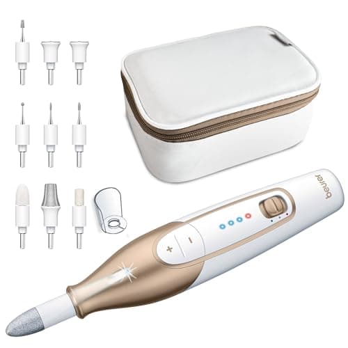 Image of Beurer MP64 Manicure and Pedicure Set, Cordless Electric Nail File with 10 Attachments and Powerful Battery, Precision light, Nail Drill with Storage Case for at-home use