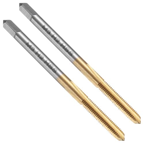 Image of sourcing map 2pcs Straight Flute Thread Tap, M3 x 0.5 Metric Titanium Coated Screw Threading Tapping Tool Thread Milling Machine Taps, High-Speed Steel 6542 (HSS 6542)