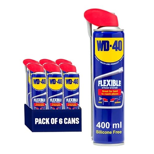Image of WD-40 Multi Use Lubricant Spray 400ml 6-Pack Flexible Metal Straw, Multipurpose WD40 Spray Lubricant for Maintenance, Water Displacement, and Rust Protection for Fleet and Workshop