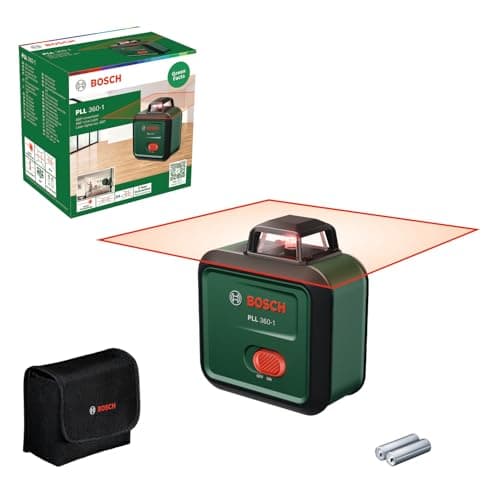 Image of Bosch Leveling Laser PLL 360-1 (self-Levelled 360° Plane Laser, ±0.4 mm/m Accuracy, 12 m Working Range, Slope Function, in Cardboard Box)