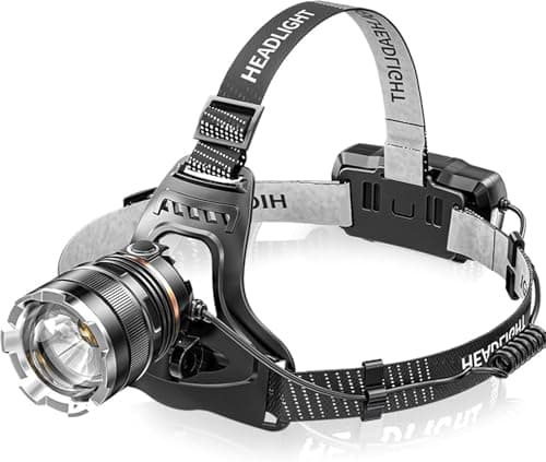 Image of Head Torch Rechargeable,Super Bright 50000LM 6 Modes LED Headlight with Red Warning Light Motion Sensor,5200mAh USB Rechargeable Waterproof Adjustable Headlamp for Camping Running Fishing Outdoor