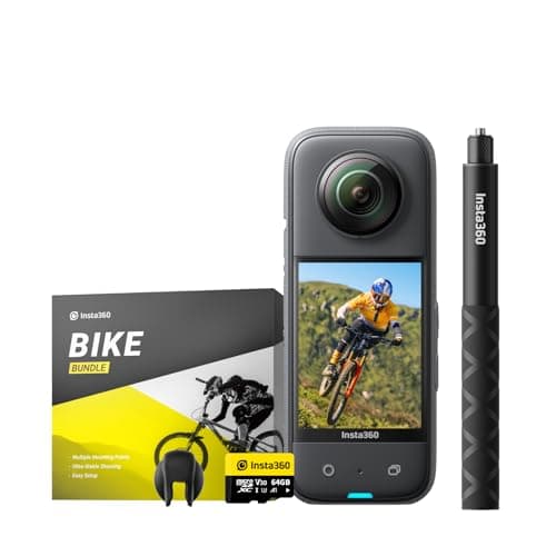 Image of Insta360 X3 Bicycle Bundle - Waterproof 360° Action Camera with 1/2 Inch Sensor, 5.7K 360°, 72MP 360° Photos, Stabilization, 2.29 Inch Touch Screen, Vibration Feedback, AI Editing, Live Streaming