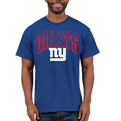Image of Junk Food Clothing X Bold Logo-Short Sleeve Fan Shirt for Men and Women Officially Licensed NFL Apparel Royal Blue