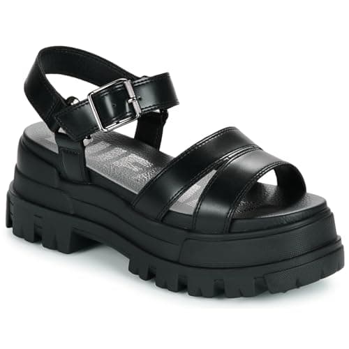 Image of Buffalo Women's Aspha TS Wedge Heel Sandal, Black, 6.5 UK