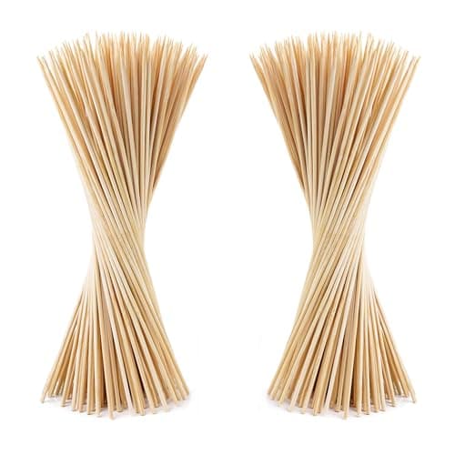 Image of 150 Bamboo Skewers 30cm in Length Wooden Skewers Sticks for BBQ, Cocktail, Shish Kabobs, Chocolate FountainParty Essentials