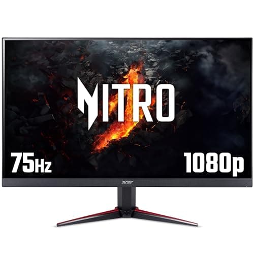 Image of Acer Nitro VG240Ybmiix 23.8 inch Full HD Gaming Monitor (IPS Panel, FreeSync, 75Hz, 1ms, HDMI, VGA, Black/Red)