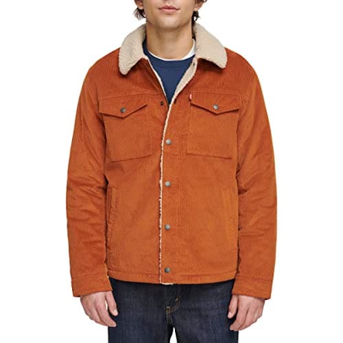 Image of Levi's Men's Sherpa Lined Trucker Jacket (Regular & Big & Tall Sizes), Sun Wide Wale Corduroy, L
