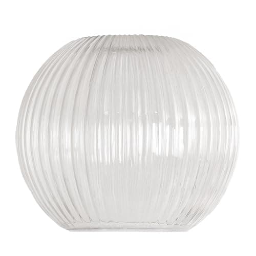 Image of ValueLights | Maddison Clear Ribbed Glass Globe Easy Fit Pendant Lamp Shade | Shades, Home Décor & Improvement Essential | 200mm Shade Width