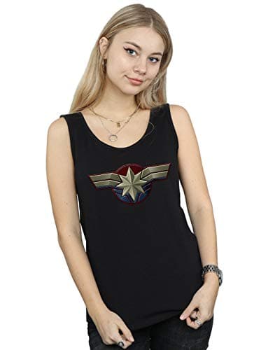 Image of Marvel Women's Captain Marvel Chest Emblem Vest Black Large