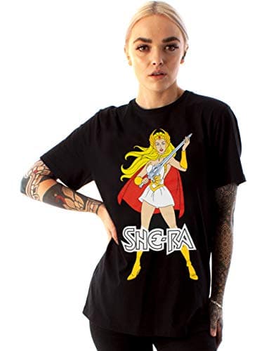 Image of She-Ra T-Shirt Womens | Princess of Power Motu Ladies Top | Superhero Black Tee Merchandise Gift for Her Small