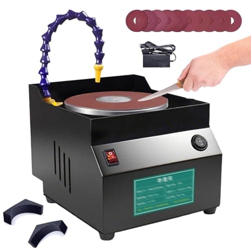 Image of 150mm Bench Grinder 350W Wet Dry Sander, 7 Speed Electric Tool for Knife Scissors Metalwork, Forward Reverse Switch, Copper Motor, Includes 10 Sanding Discs