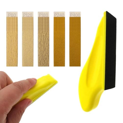 Image of Micro Sander Kit with 50Pcs Sand Paper, 90X 30mm Mini Detail Sanding Tools With Sandpaper, Finger Sander for Crafts Small Projects, Polishing 80/120/180/240/400