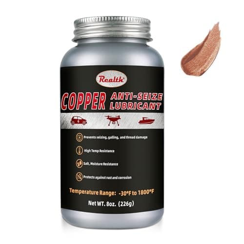 Image of Realth Copper Anti-Seize Thread Lubricant | 226g High Temp Resistance Grease | Prevent Rust & Corrosion | for Spark Plugs Automotive Bolts Nuts Electrical & Industrial Use