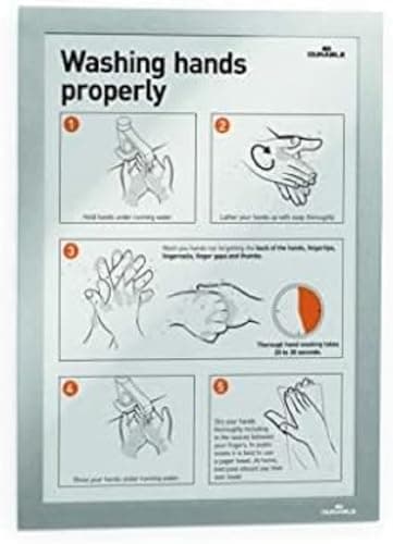 Image of Durable DURAFRAME Self-Adhesive Magnetic Frame - A4 Silver - Pack of 10 - Document Frame For Professional Internal Signage - Self-Adhesive Attachment