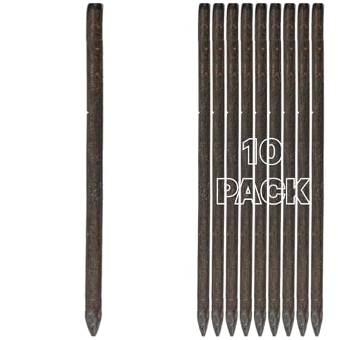 Image of Heavy-Duty Steel Road Form Line Pins & Concrete Forming Stakes | Durable Cement Pins & Temporary Marking Stakes for Road Forming, Event Fencing (16mm x 600mm 10 PACK)
