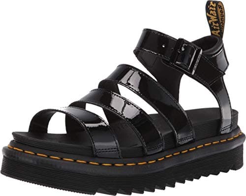 Image of Dr. Martens Women's Blaire Sandals, Black (Black Patent Lamper 001), 7 UK