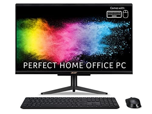 Image of Acer Aspire C24-1600 All-in-One PC - (Intel Pentium N6005, 8GB, 256GB SSD, 23.8 inch Full HD Display, USB Keyboard and Mouse, Windows 11, Black)